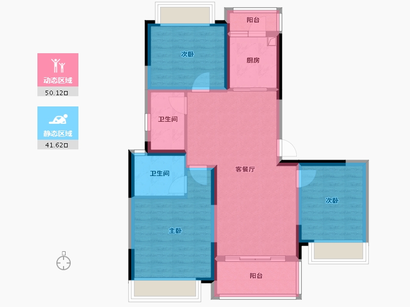 四川省-成都市-领地合兴丽府兰台-93.60-户型库-动静分区