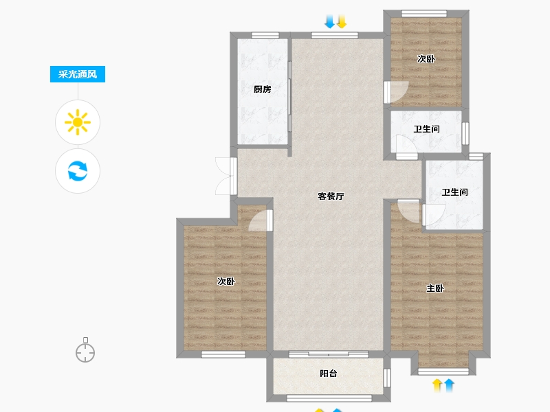 河北省-邢台市-家乐园集团天一城-109.00-户型库-采光通风