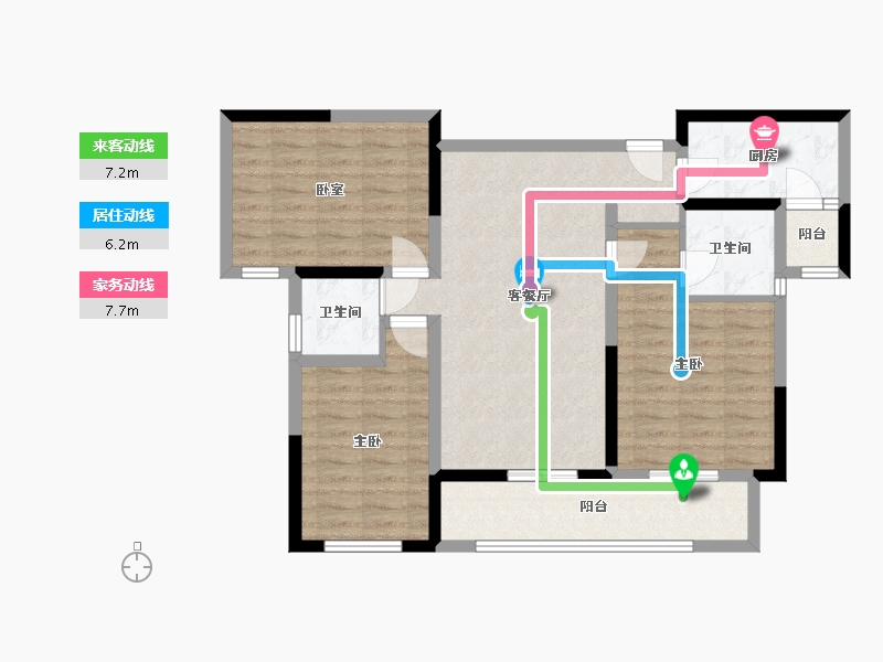 陕西省-宝鸡市-水木华院-119.00-户型库-动静线