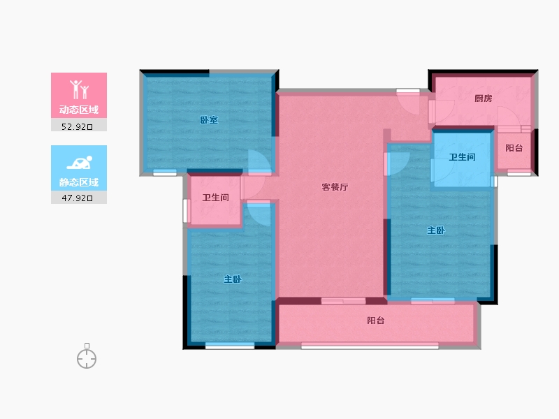 陕西省-宝鸡市-水木华院-119.00-户型库-动静分区