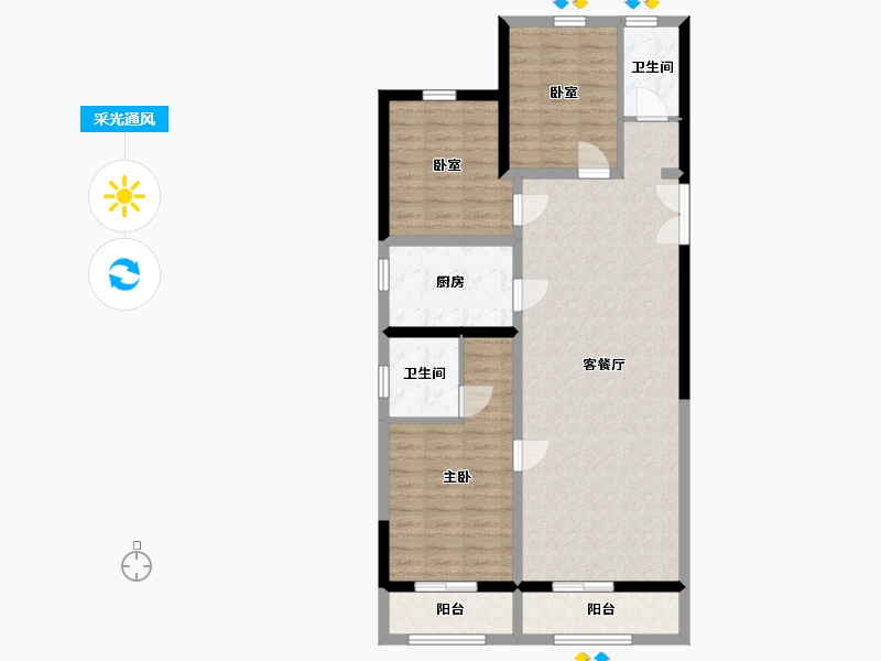 河北省-廊坊市-三湘印象森林海尚城售楼处-118.00-户型库-采光通风