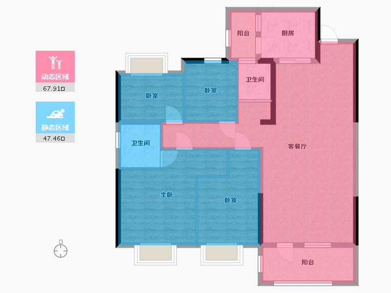 辽宁省-葫芦岛市-碧桂园御珑府-109.00-户型库-动静分区