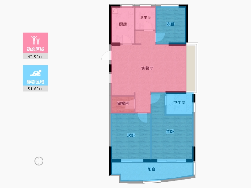 浙江省-温州市-娄韵嘉园-88.00-户型库-动静分区