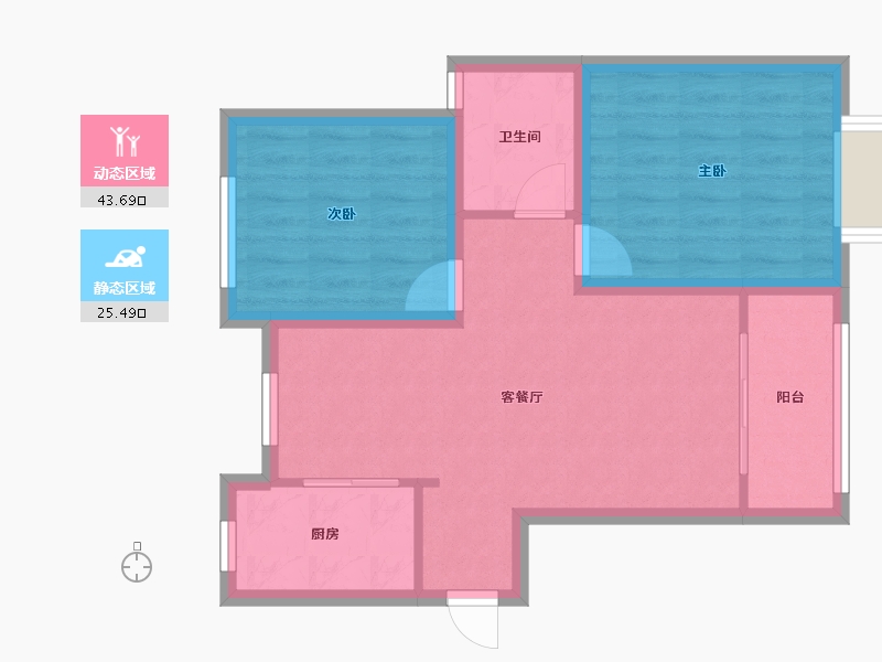 上海-上海市-和家欣苑B区-71.20-户型库-动静分区