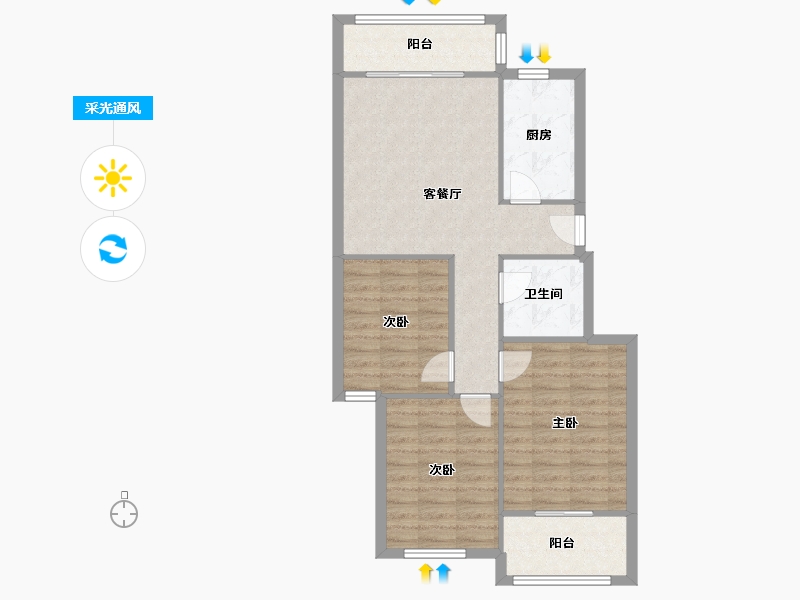 河南省-郑州市-豫航泊郡-87.20-户型库-采光通风