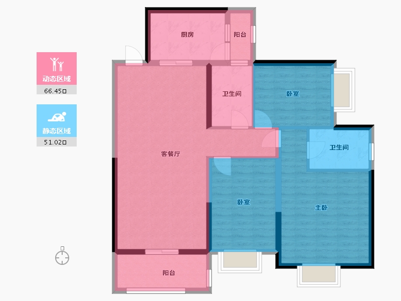 贵州省-贵阳市-恒大帝景-105.60-户型库-动静分区