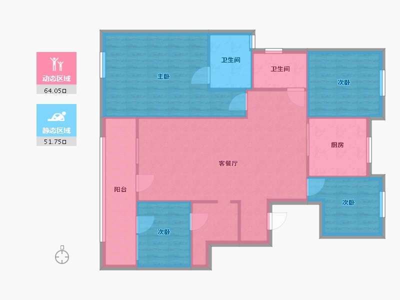 山东省-青岛市-金地宸悦-114.86-户型库-动静分区