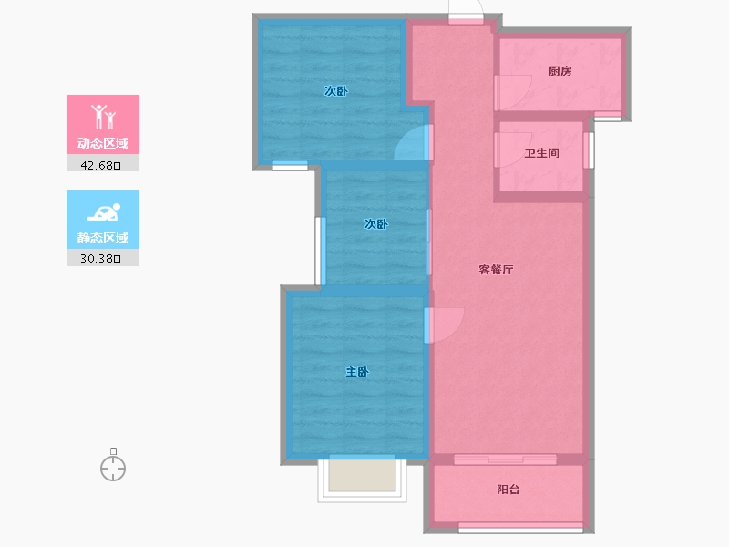 河北省-衡水市-尚臻圆小区-74.66-户型库-动静分区