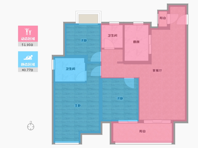 江西省-南昌市-象湖文澜苑-83.20-户型库-动静分区