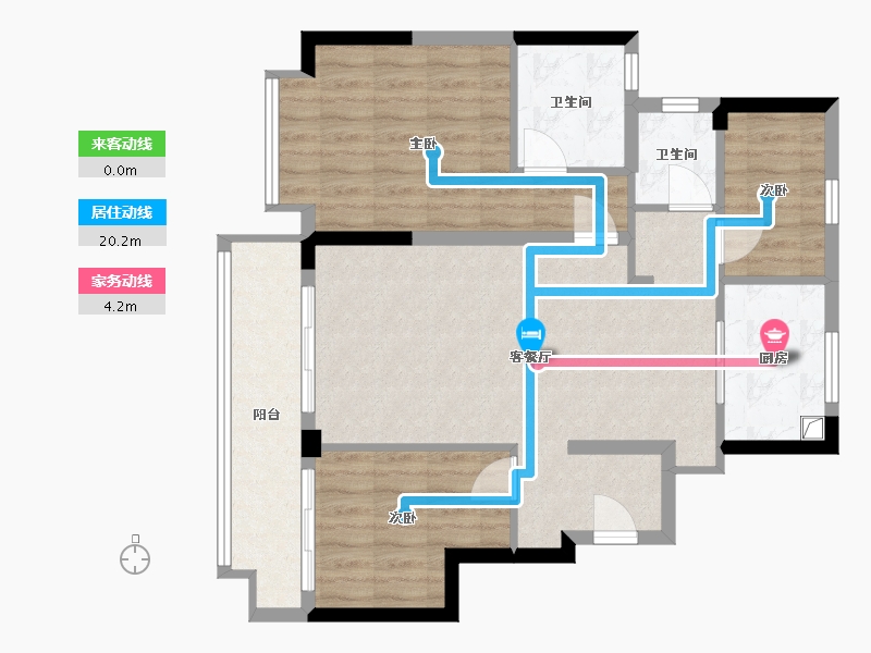 浙江省-宁波市-海畔云城-81.36-户型库-动静线