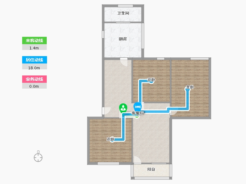 广东省-广州市-党校宿舍-74.00-户型库-动静线