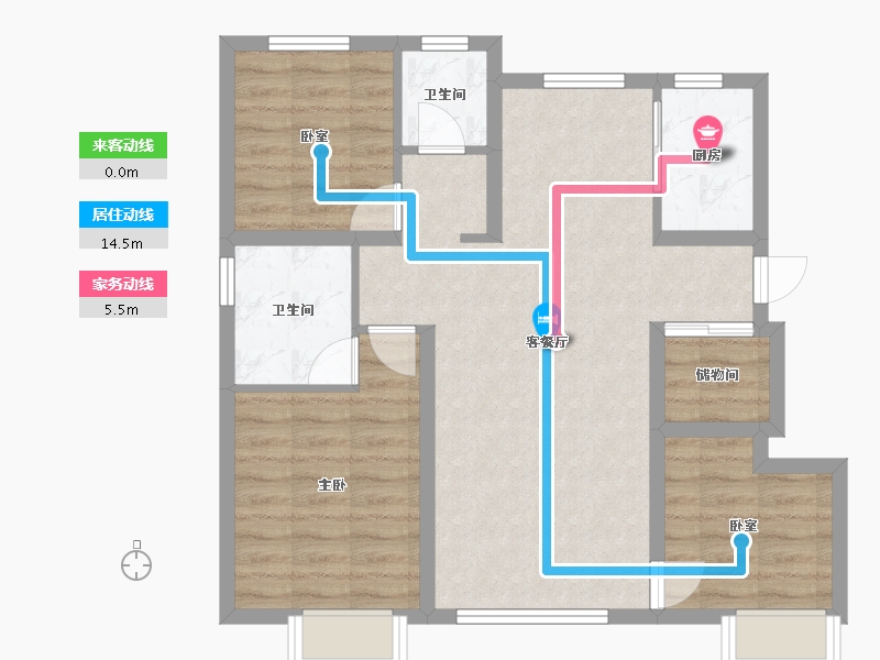 河北省-唐山市-京唐时光-89.50-户型库-动静线