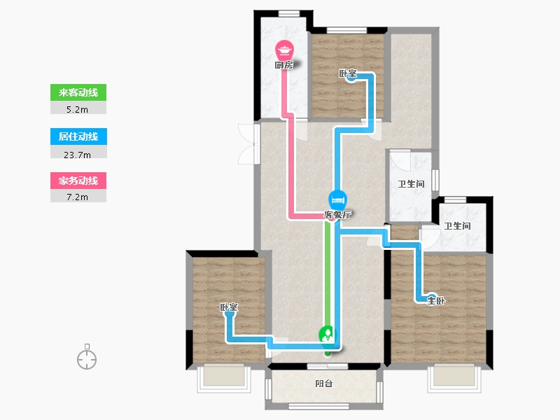 江苏省-泰州市-恒大御景半岛-112.15-户型库-动静线