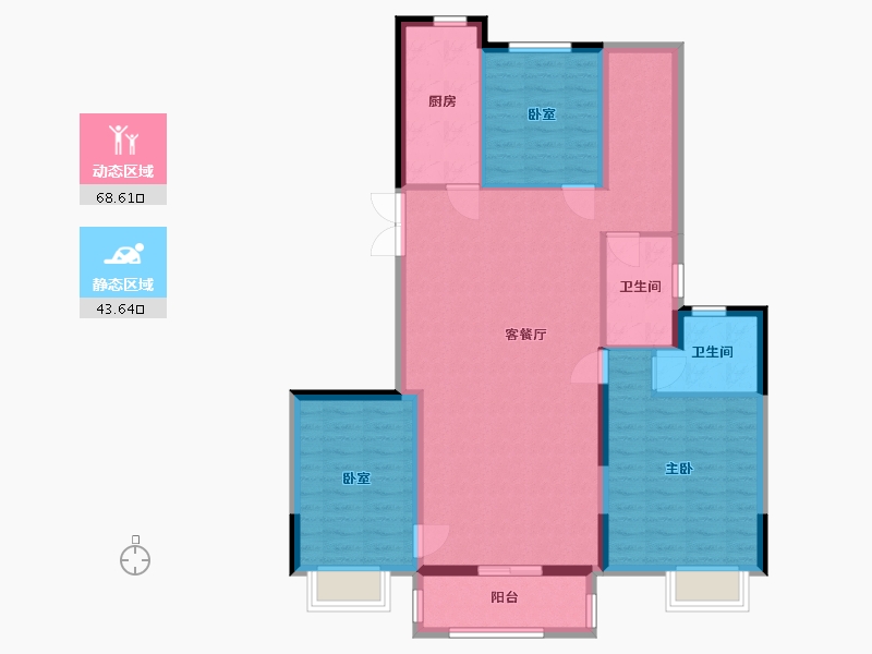 江苏省-泰州市-恒大御景半岛-112.15-户型库-动静分区