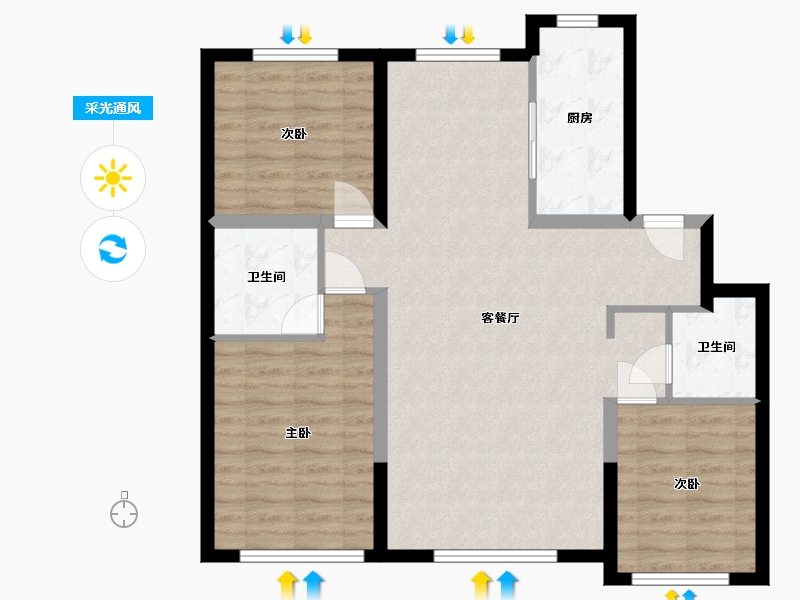 内蒙古自治区-赤峰市-朗润明珠-99.00-户型库-采光通风