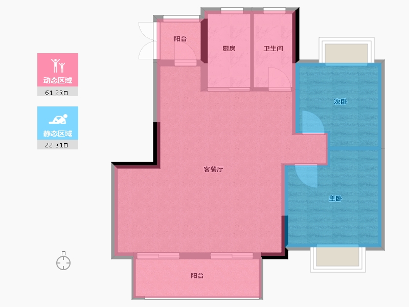 江苏省-扬州市-奥龙湾臻园-76.00-户型库-动静分区