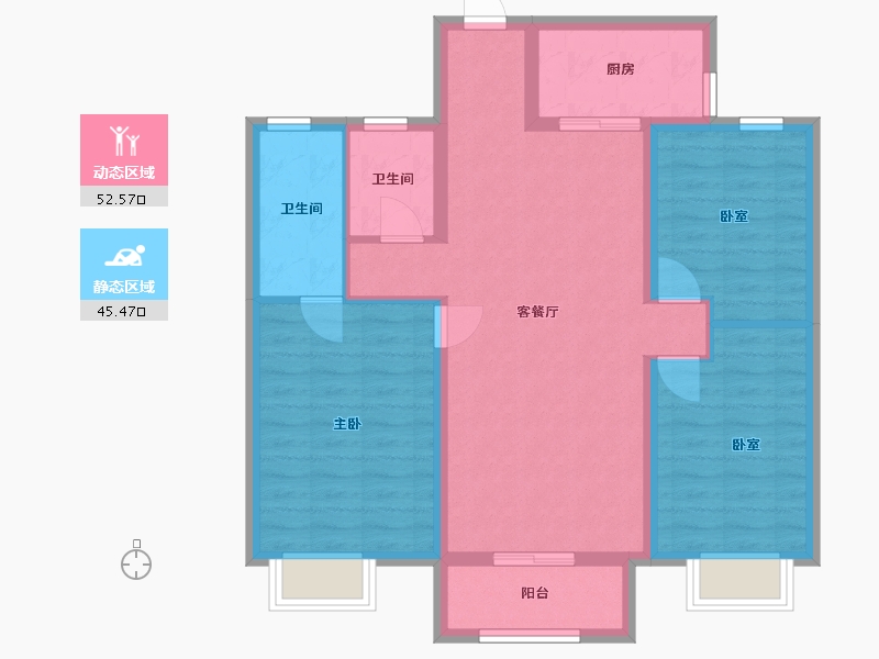 河北省-衡水市-和湾香颂-102.40-户型库-动静分区