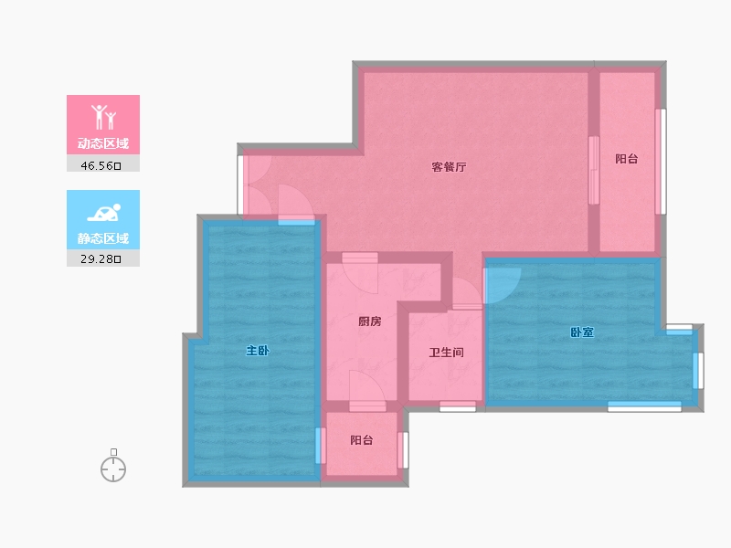 北京-北京市-绣菊园-南区-77.60-户型库-动静分区