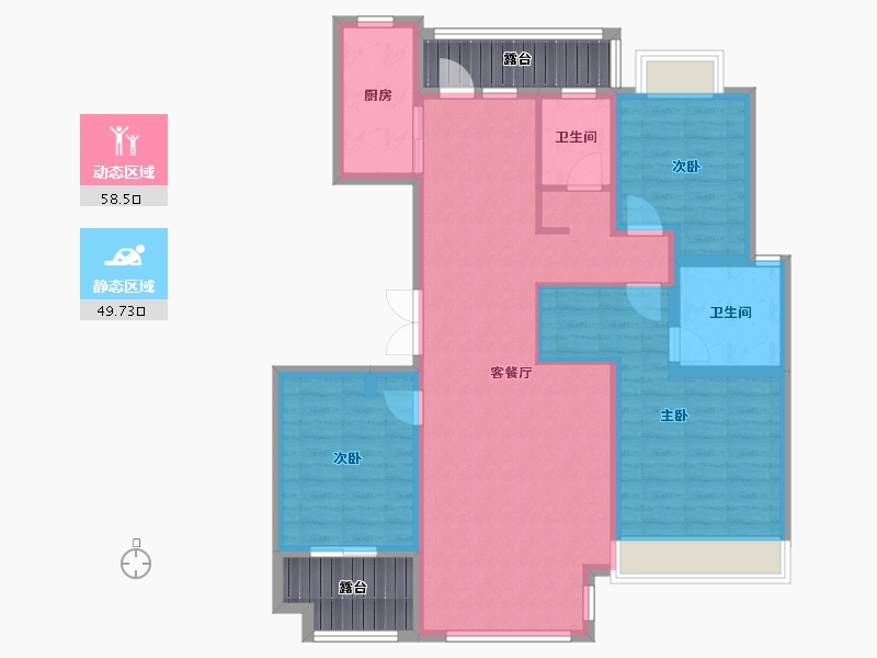 河北省-邢台市-皓顺壹号院北区-107.20-户型库-动静分区