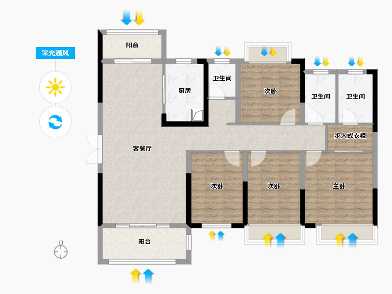 湖南省-邵阳市-仁为峰邵东壹号-116.00-户型库-采光通风