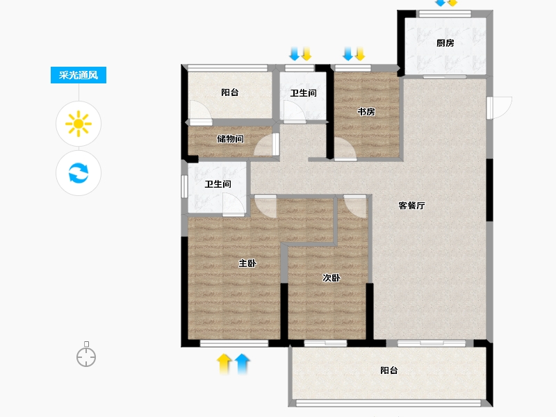 贵州省-黔南布依族苗族自治州-江南黔园-128.55-户型库-采光通风