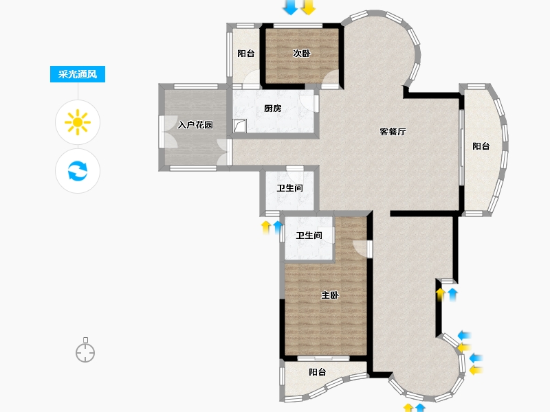 浙江省-台州市-伟星阳光花城-164.00-户型库-采光通风