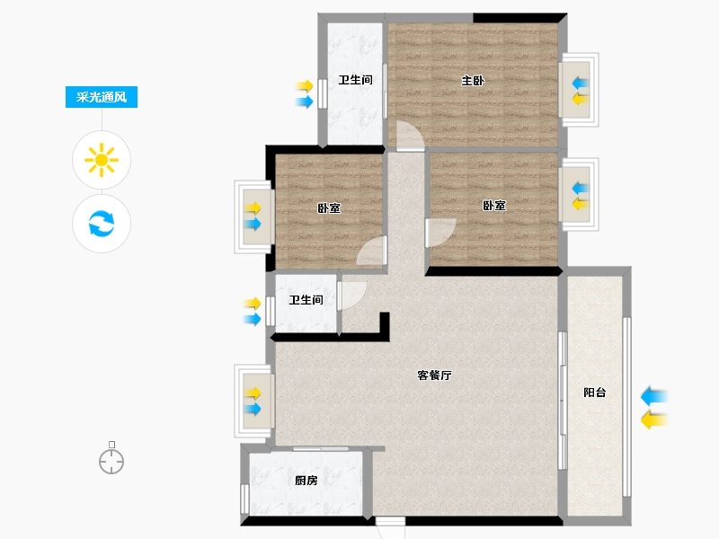 江西省-九江市-瑞昌国宾府-111.20-户型库-采光通风