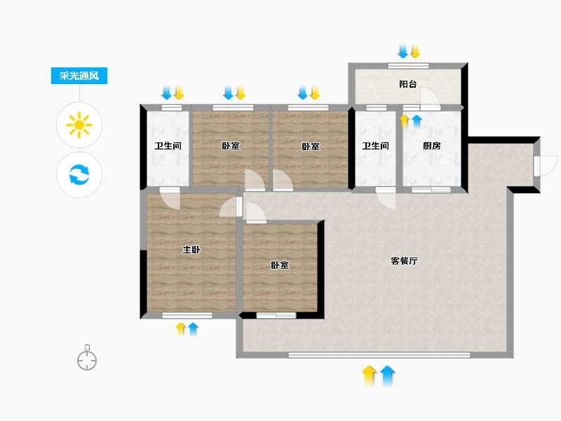 四川省-乐山市-峨眉时光三期-102.40-户型库-采光通风