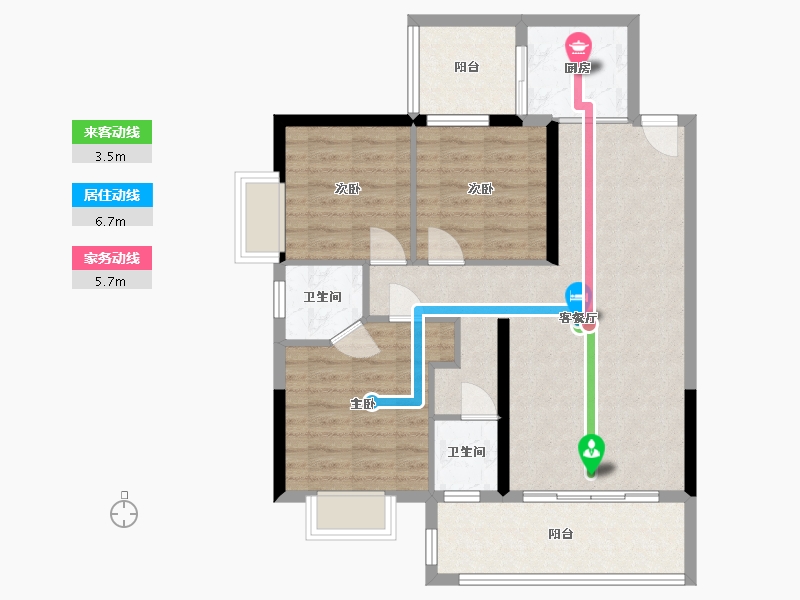 湖南省-郴州市-福城明珠-84.68-户型库-动静线