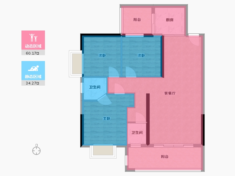 湖南省-郴州市-福城明珠-84.68-户型库-动静分区