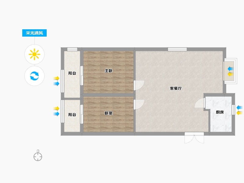 浙江省-温州市-滨月轩一组团-80.00-户型库-采光通风