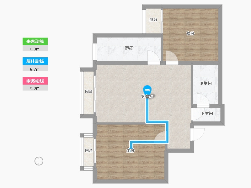 北京-北京市-永金里住宅小区-73.60-户型库-动静线