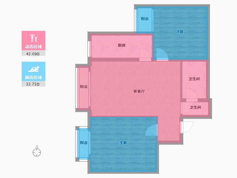 北京-北京市-永金里住宅小区-73.60-户型库-动静分区