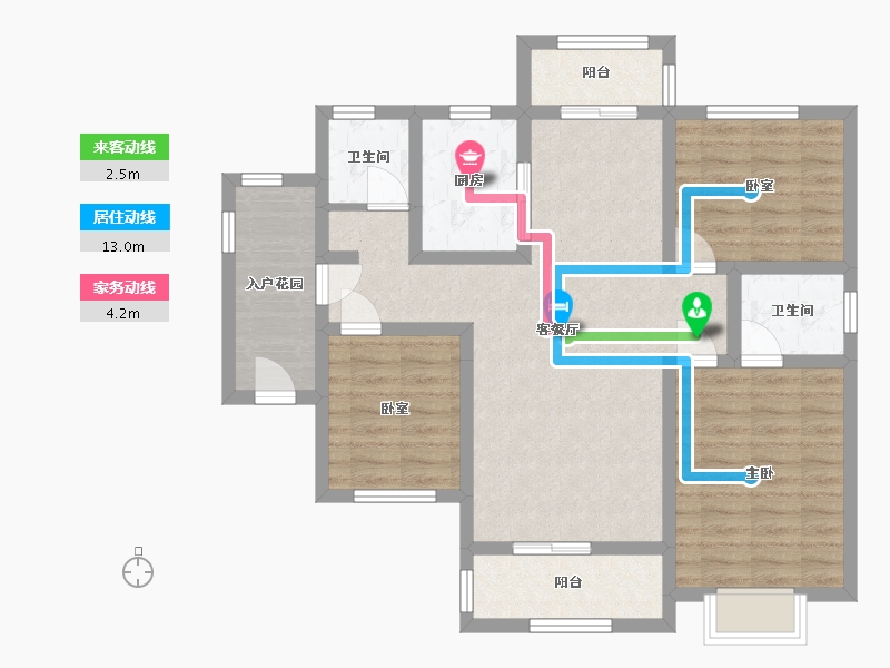 陕西省-咸阳市-林锦庭园-104.26-户型库-动静线