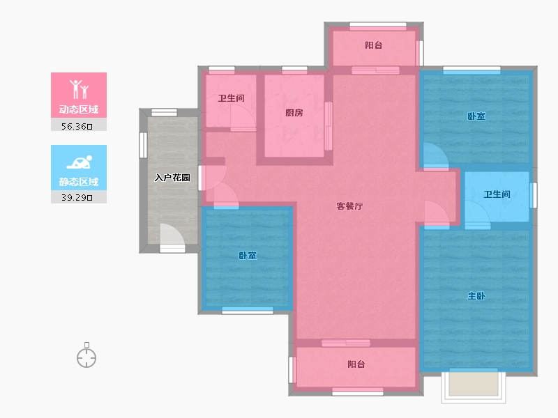 陕西省-咸阳市-林锦庭园-104.26-户型库-动静分区