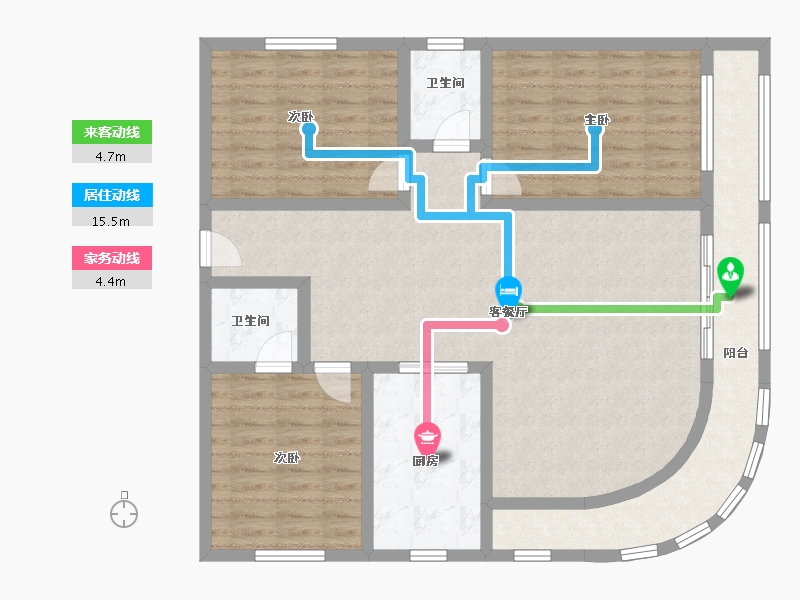 湖北省-天门市-中梁首府壹号-112.00-户型库-动静线