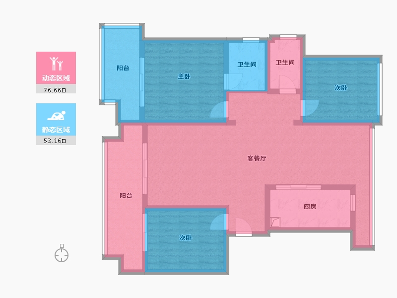 河北省-廊坊市-新世界花园-2区-96.00-户型库-动静分区