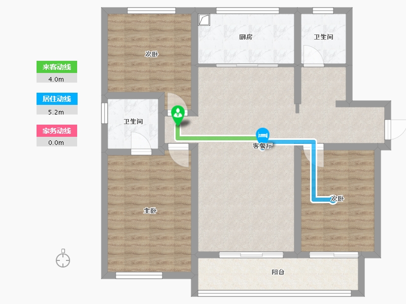 陕西省-西安市-鼎丰源碧馨苑-105.04-户型库-动静线