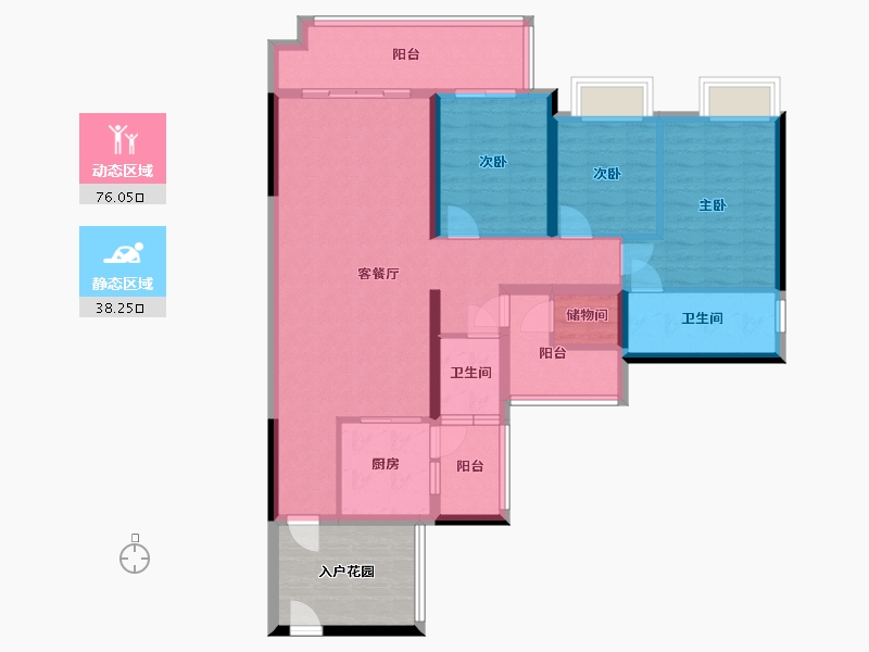 广东省-汕尾市-永利公馆-113.00-户型库-动静分区