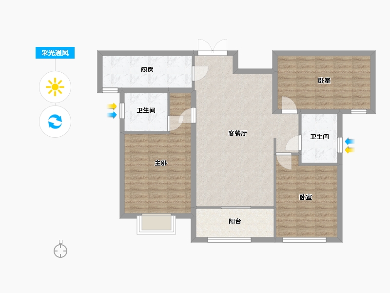 甘肃省-陇南市-宜和家园-97.60-户型库-采光通风