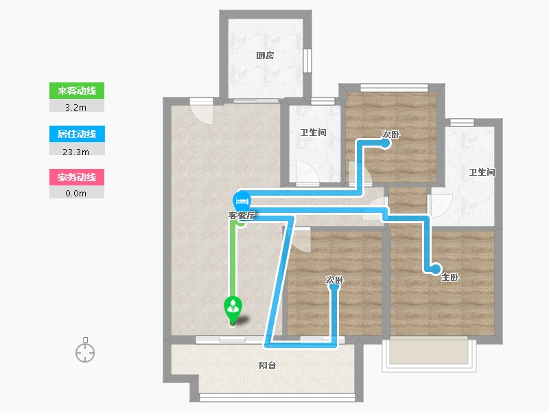 江西省-宜春市-汉港观澜二期-76.00-户型库-动静线