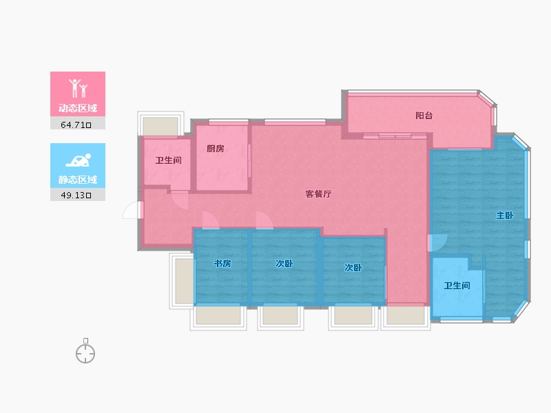 广东省-深圳市-招商前海瑧玺-126.86-户型库-动静分区