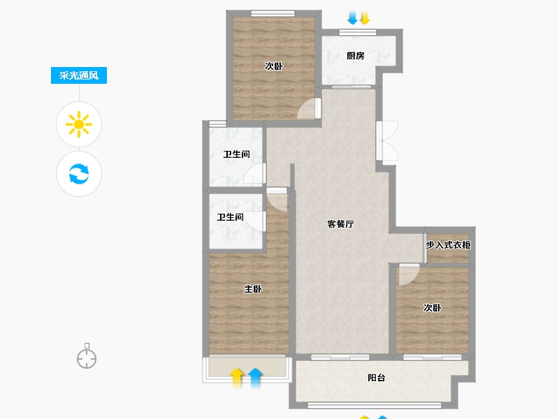 河北省-石家庄市-磊阳湖畔-114.04-户型库-采光通风