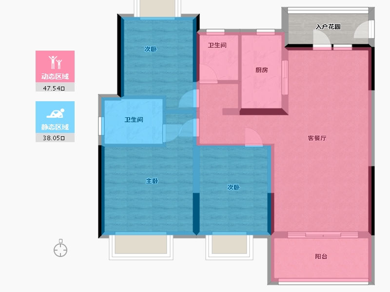 江西省-南昌市-聚仁公园里-80.00-户型库-动静分区