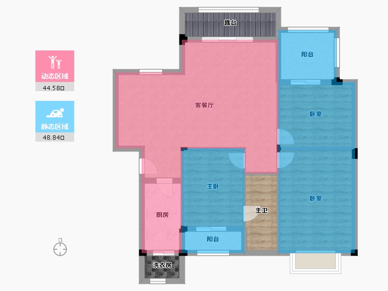 四川省-成都市-恒禾皇冠国际社区-97.60-户型库-动静分区