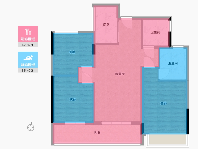 浙江省-杭州市-伟星滨映时代府-76.54-户型库-动静分区