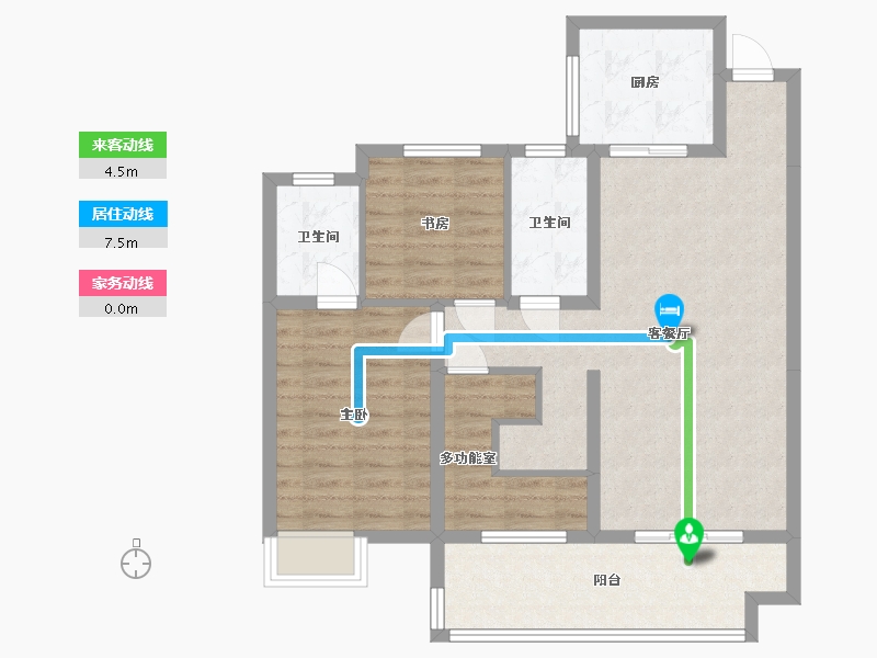 湖北省-宜昌市-银河·东湖雅居-85.39-户型库-动静线