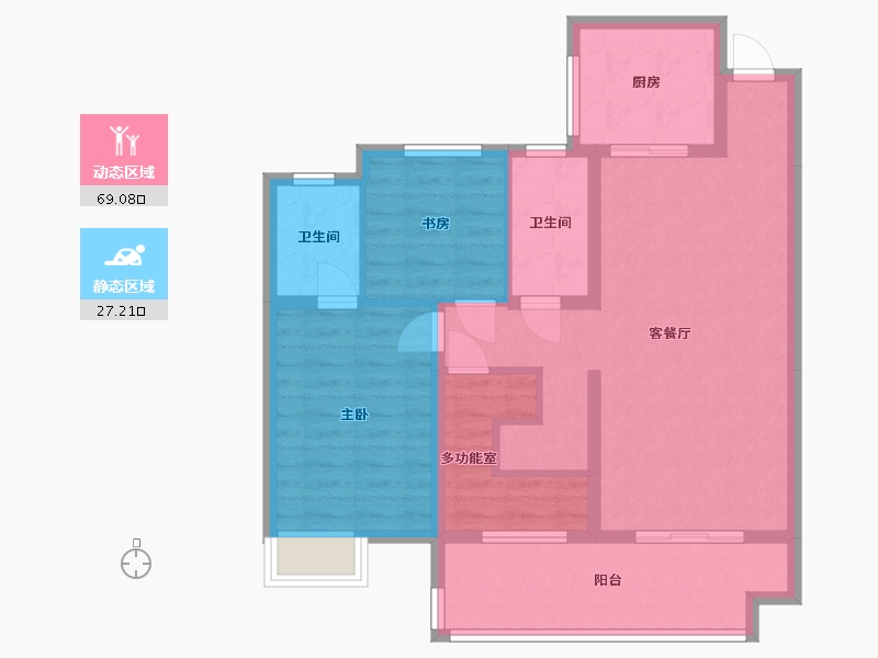 湖北省-宜昌市-银河·东湖雅居-85.39-户型库-动静分区