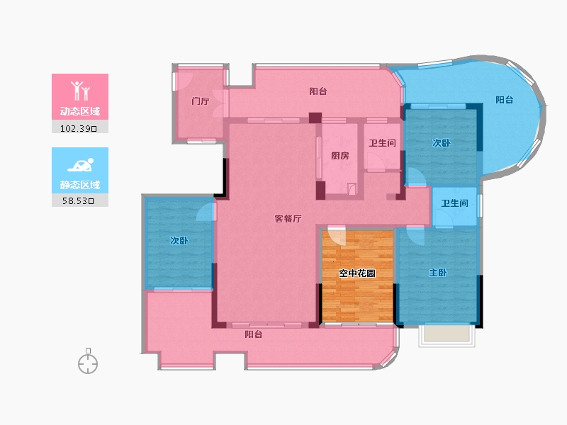 湖南省-怀化市-豪逸江景壹号-120.87-户型库-动静分区