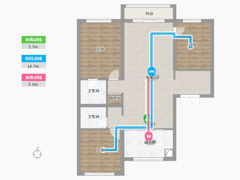 吉林省-长春市-中海同心湖境-96.00-户型库-动静线